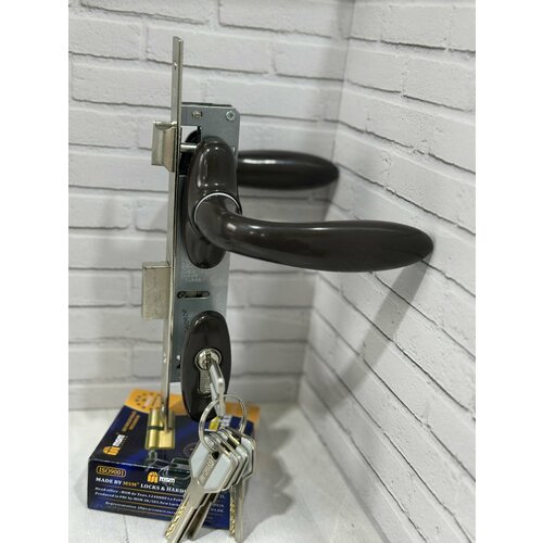 Комплект замка для калитки (Premium ) (KALE+РУЧКИ STUBLINA). черный RAL 9005 (80 ключ-ключ)