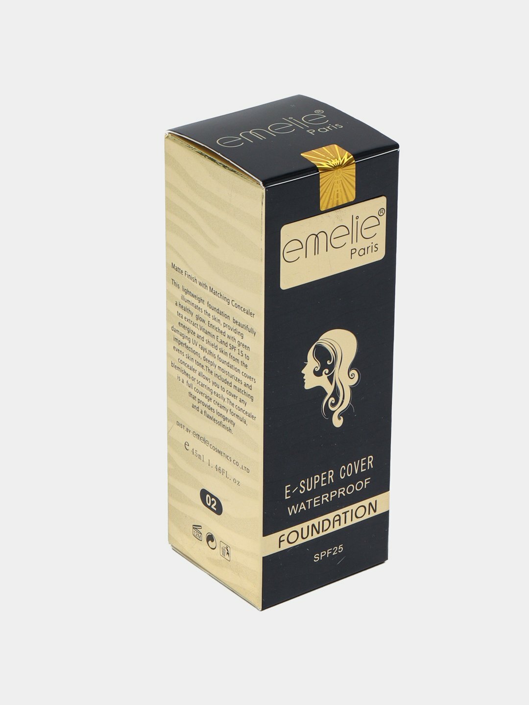 Тональный крем Emelie, SPF 25, увлажняющий, матовый тон, 45 мл, 01