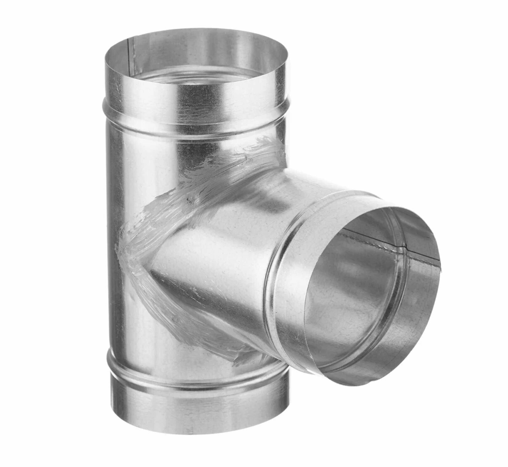 Тройник для круглых воздуховодов d100 мм 90° оцинкованный 1 шт.