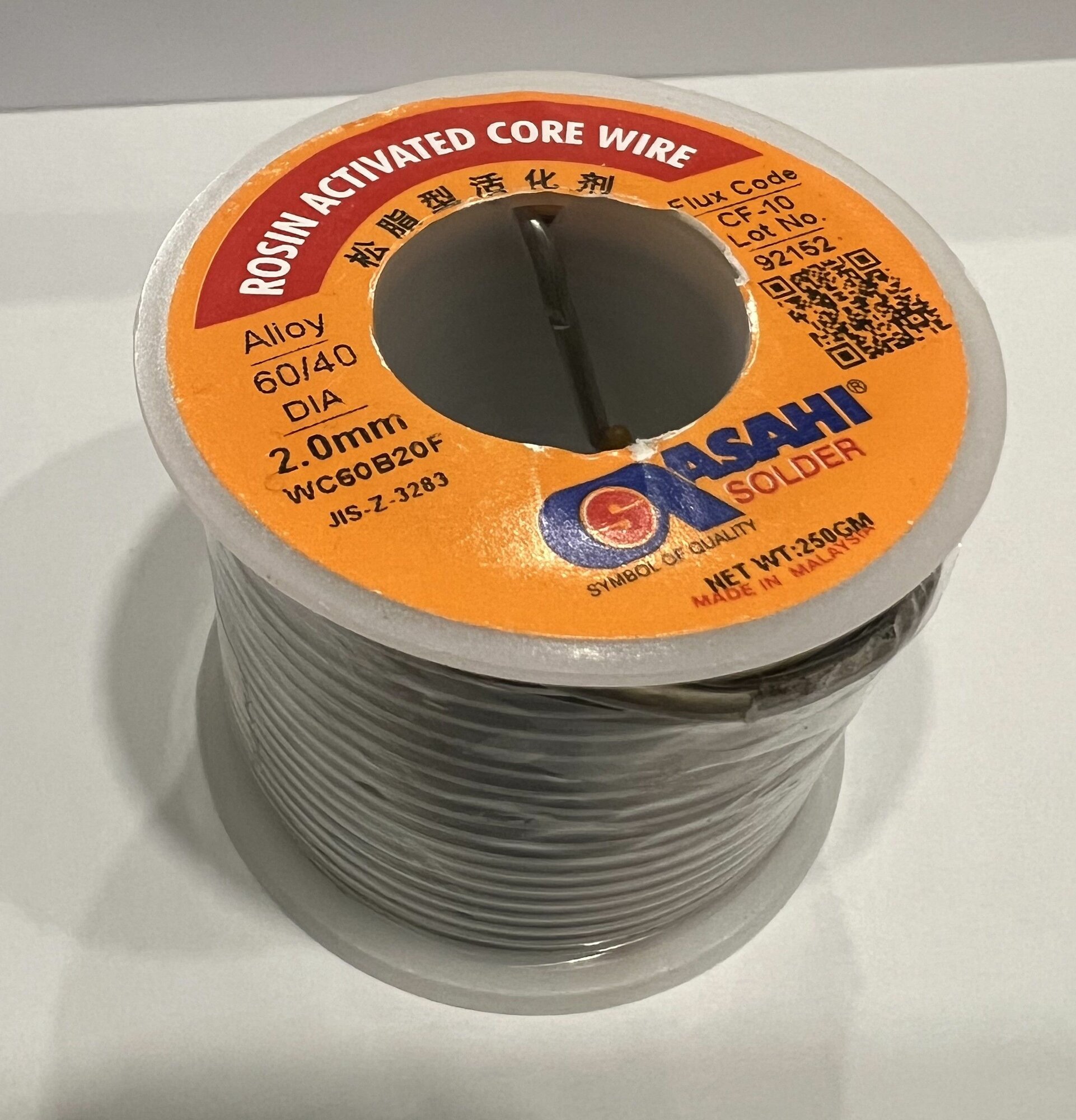 Припой ASAHI с флюсом 60/40 DIA CF-10 2.0mm 250g, WC60B20F 1штука