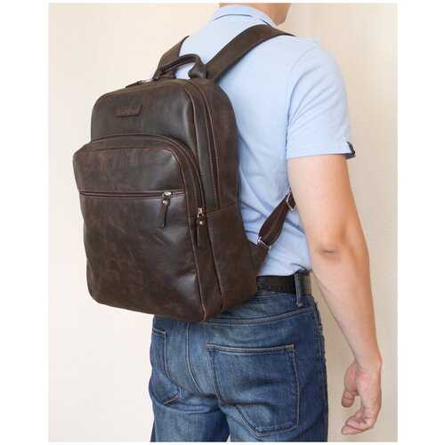 Кожаный рюкзак для ноутбука Carlo Gattini Monferrato brown (арт. 3017-04)