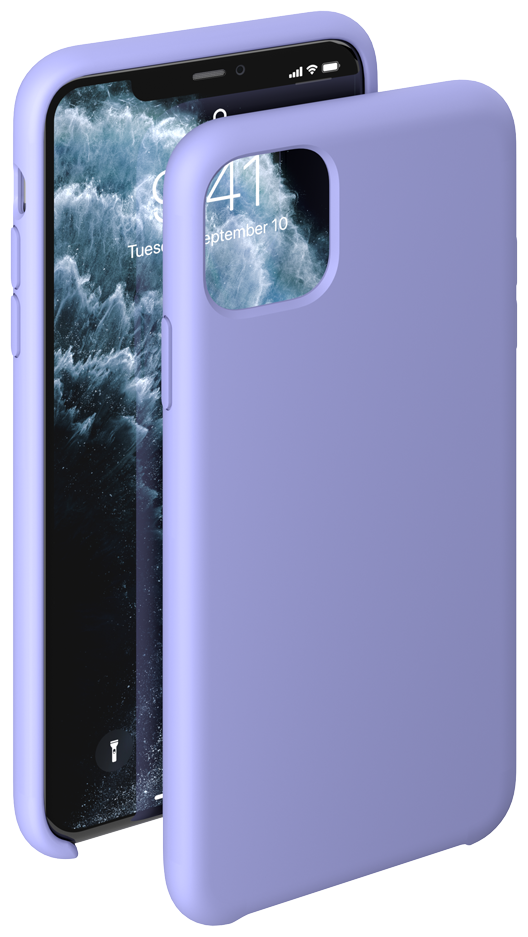 Чехол Liquid Silicone Case для Apple iPhone 11 Pro Max, лавандовый, картон, Deppa