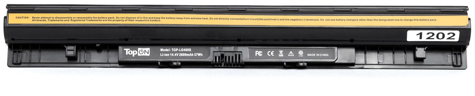 Аккумулятор TopON TOP-LG400S для LENOVO G400S, G510S, G500S, G505S, G510S, S410P, S510P, Z710 G50-30, G50-70 Series - 14.4V 2600mAh - фото №11