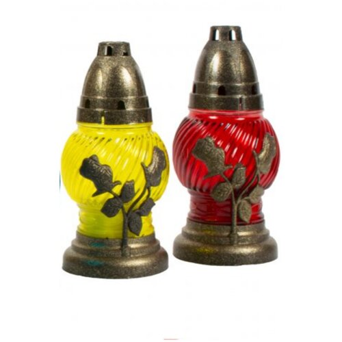 Лампады/ Лампадки/ Ритуальные свечи/ Набор 2шт./ Роза/ парафиновый вкладыш/ яркое разноцветное стекло