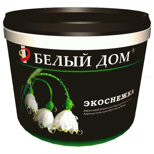 Акриловая водно-дисперсионная белоснежная краска экоснежка 10 кг