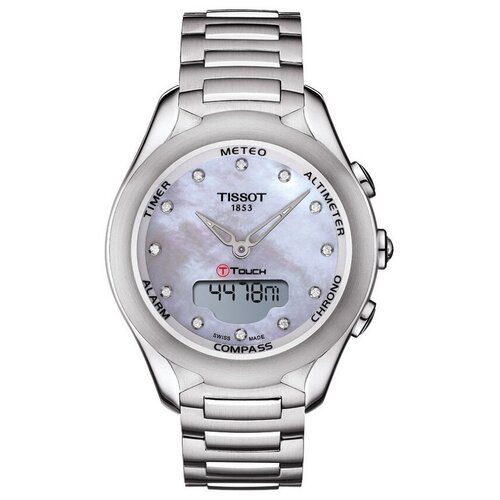 Наручные часы TISSOT Часы Tissot T-Touch Lady Solar T075.220.11.106.00, белый, серебряный