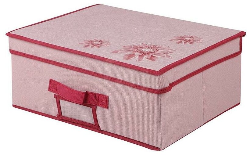 фото Кофр на липучке Handy Home "Хризантема", цвет: бордовый, розовый, 40 х 30 х 16 см