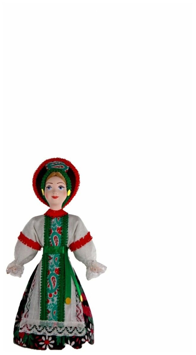 Кукла коллекционная Потешного промысла в девичьем летнем традиционном костюме.