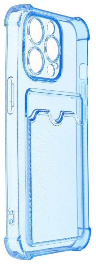 Чехол LuxCase для APPLE iPhone 13 Pro TPU с картхолдером Transparent-Blue 63536 - фото №1