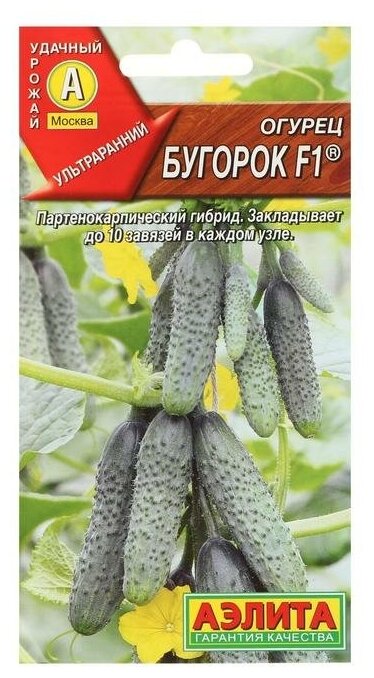 Семена Огурец "Аэлита", "Бугорок" F1, ультраранний, партенокарпический, 10 шт.