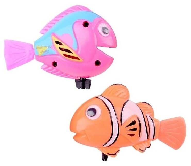 Набор заводных игрушек Junfa для ванной, Рыбки, "Потеша", 2 шт, (розовая и оранжевая) (ZY883006)