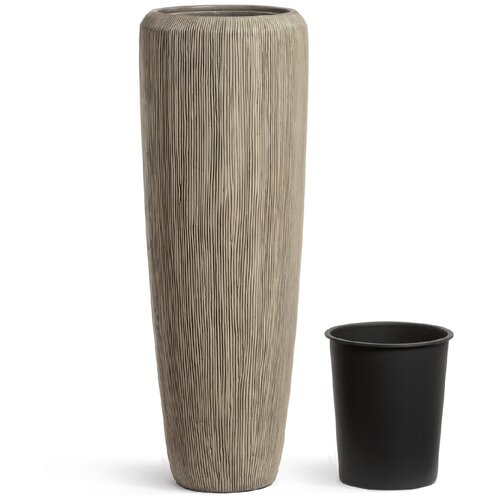 Кашпо TREEZ Effectory - серия Wow - Высокий конус Design - Капучино - в-97 см, д-34 см, Treez Collection