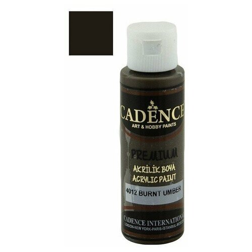 Акриловая краска Cadence Premium Acrylic Paint, 70 мл. Burnt Umber-4012