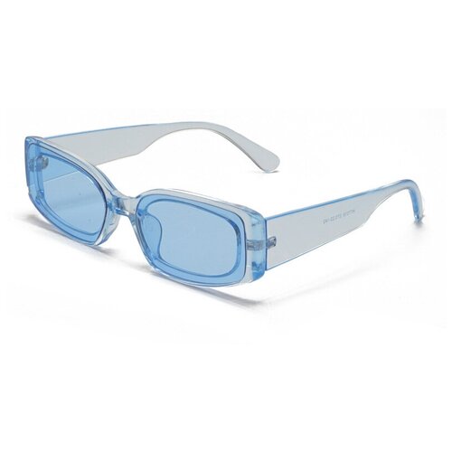 фото Солнцезащитные очки s00070, прямоугольные, оправа: пластик, с защитой от уф, поляризационные, зеркальные, голубой banttax