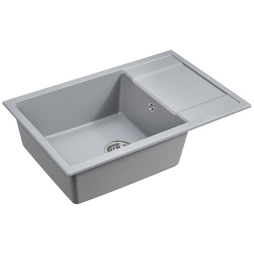 Кухонная мойка Paulmark Verlass PM317850-GRM из кварца, серый металлик