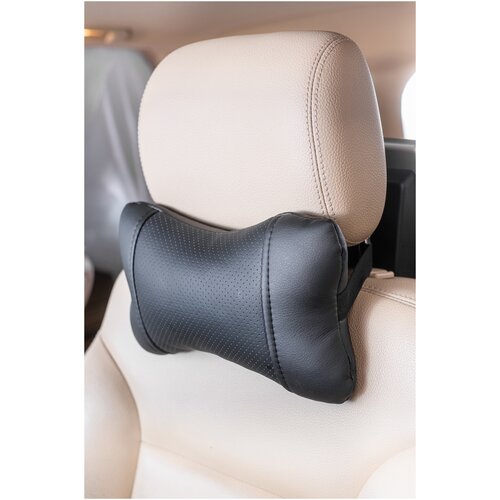 Подушка на подголовник экокожа черный