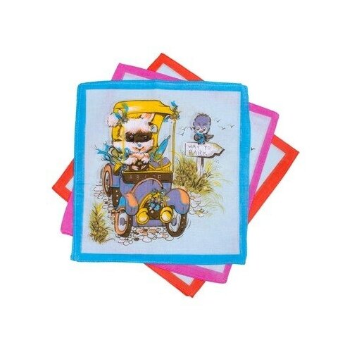 фото Набор детских носовых платков etteggy (6шт) 25х25см печать полотн. 66г/м, комплект 5 шт., хл100%