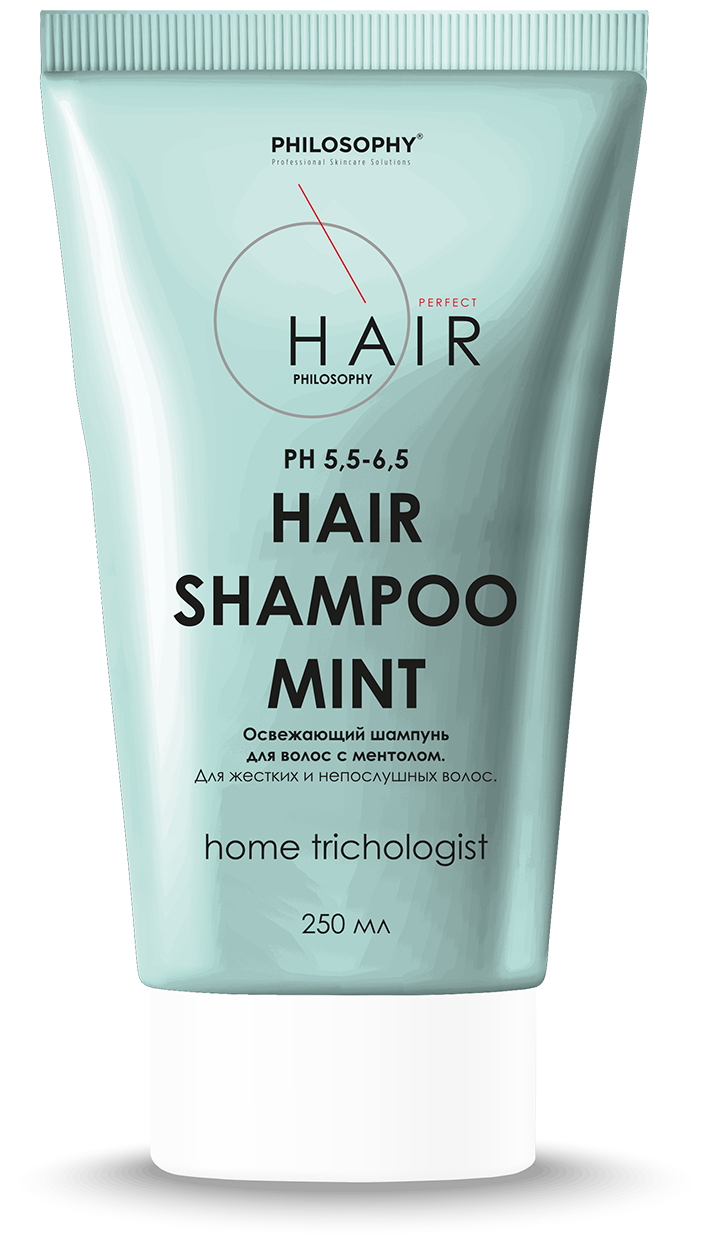 PHILOSOPHY HAIR SHAMPOO MINT HOME TRICHOLOGIST 250 ml / Освежающий шампунь для волос с ментолом