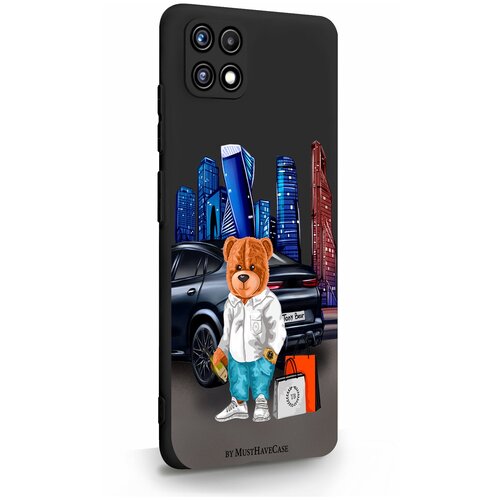 Черный силиконовый чехол MustHaveCase для Samsung A22s Tony Moscow city/ Тони Москва Сити для Самсунг А22с