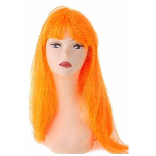 Карнавальный парик, длинные прямые волосы, цвет оранжевый, 120 г карнавальный парик диско оранжевый афропарик