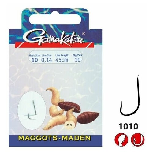 Крючок Gamakatsu Hook BKS-1010B Maggots 45 см №10 d0.14