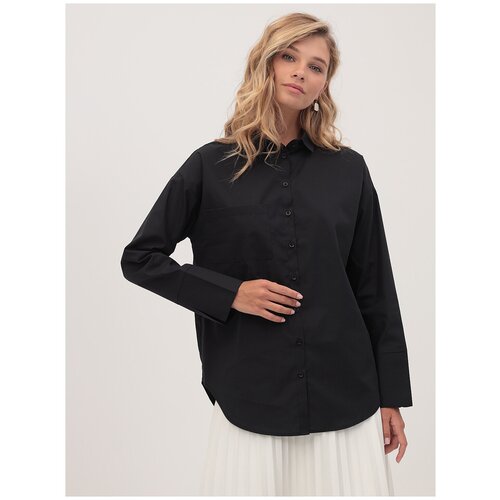 Рубашка женская KATHARINA KROSS KK-B-0004V-черный, Прямой силуэт / Сlassic fit, цвет Черный, размер 54