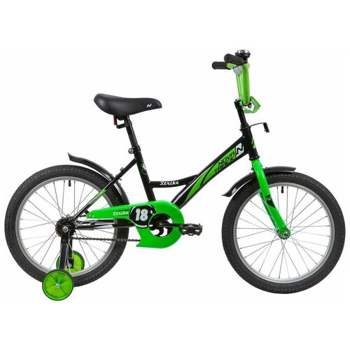 Велосипед NOVATRACK, велосипед детский, велосипед 4х колесный, черно зеленый, 12 кг