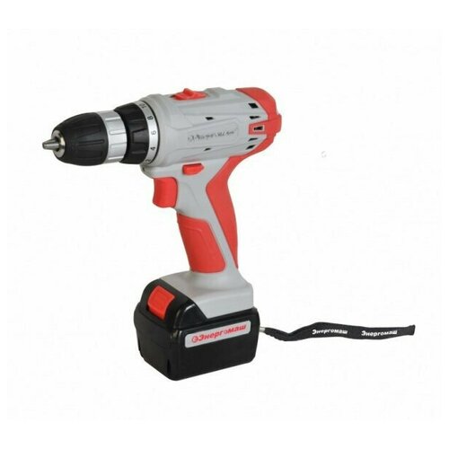 Энергомаш Дрель аккумуляторная 14В 2 аккумулятора Li-lon 2 скорости кейс подсветка 636000₽