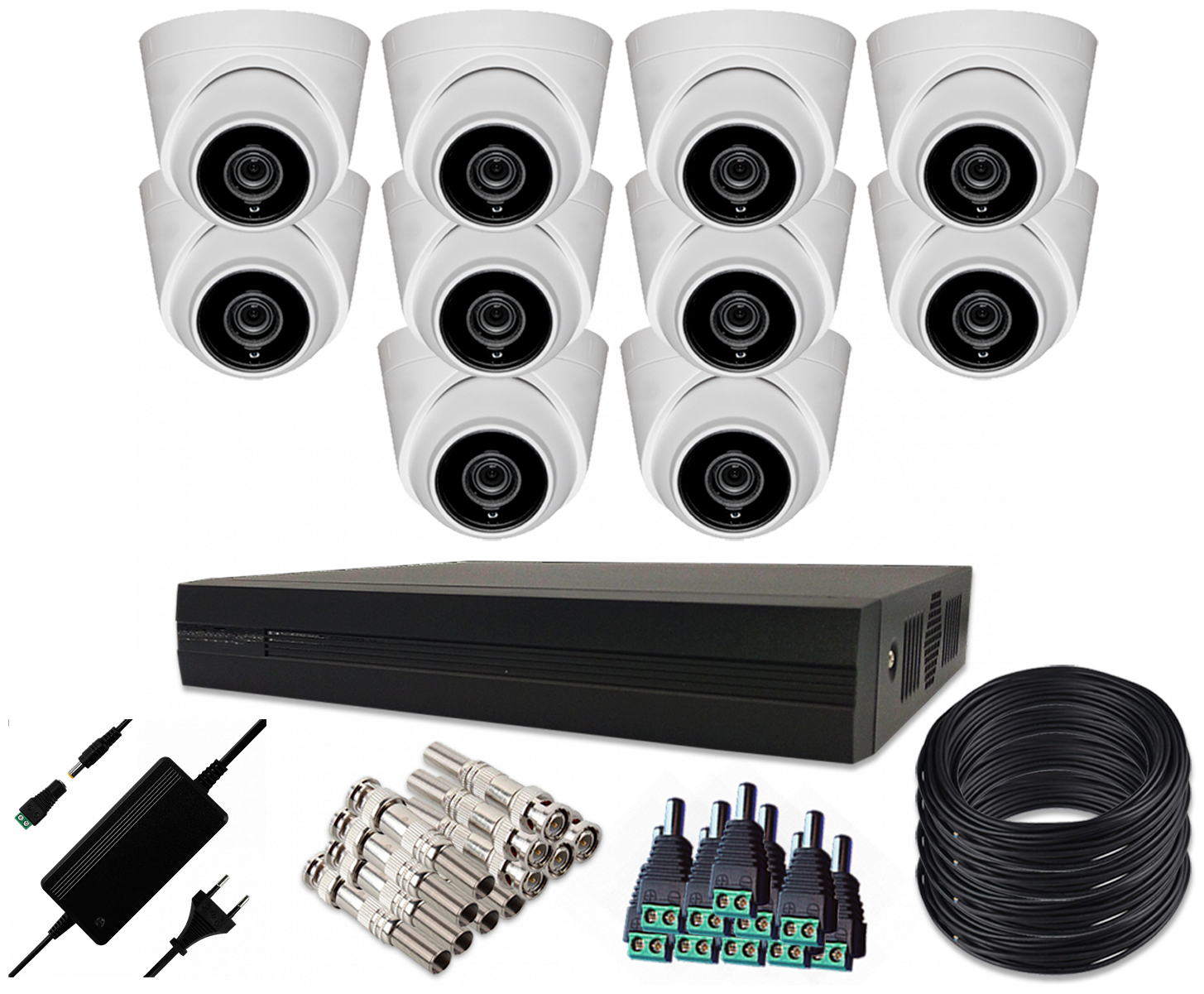Готовый комплект AHD видеонаблюдения 10 внутренних камер 2MP ST KIT-A102HDIN-L