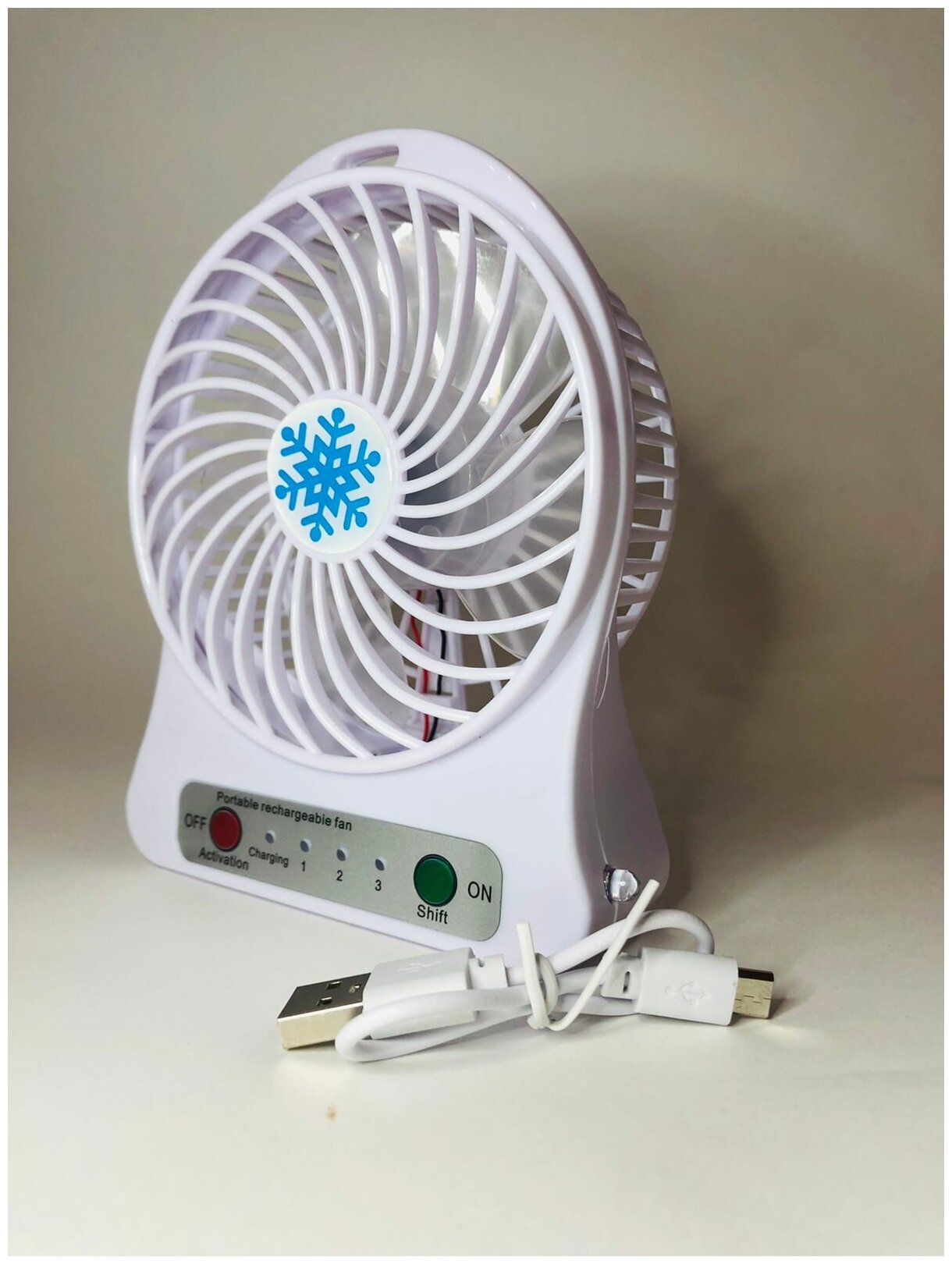 Настольный мини вентилятор MINI FAN с фонариком - фотография № 5