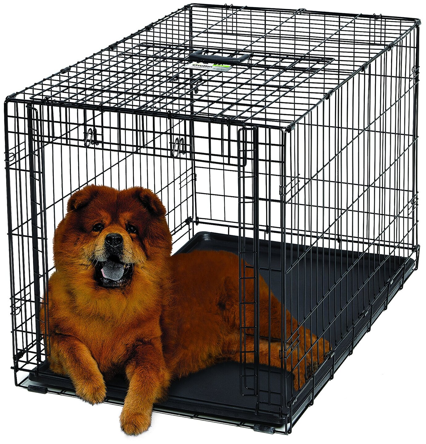 Клетка MidWest Ovation для собак 95х59х64h см, с торцевой вертикально-откидной дверью, черная - фотография № 2