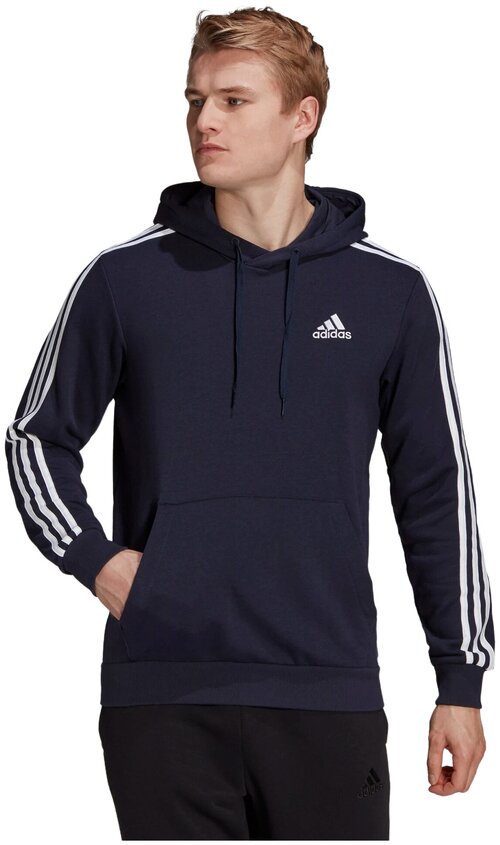 Худи adidas, размер 2XL, черный, синий