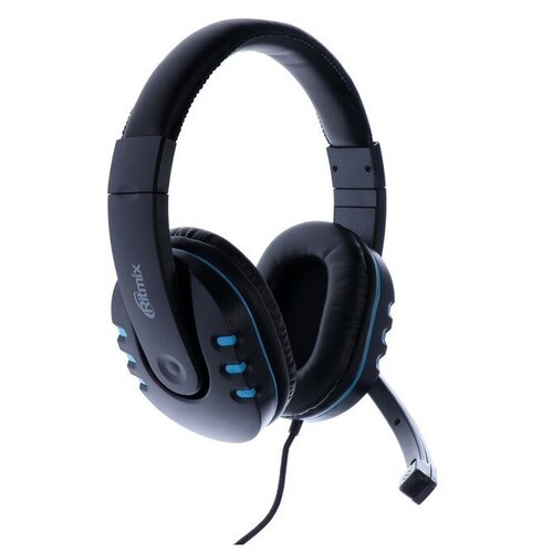 Наушники Ritmix RH-555M Gaming игровые полноразмерные микрофон 2x35 мм 18 м синие 176900₽