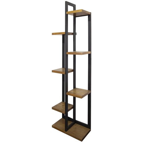 Стеллаж LOFT цветочница 260х500х1800 ШДВ Металл массив дерева Арт MA-STF-5-XL цвет черный 20988₽