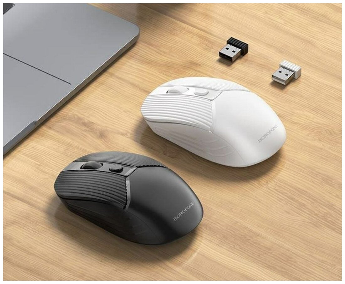 Мышь Borofone 2.4G business wireless mouse компьютерная беспроводная игровая Bluetooth DPI: 800-1200-1600 черная
