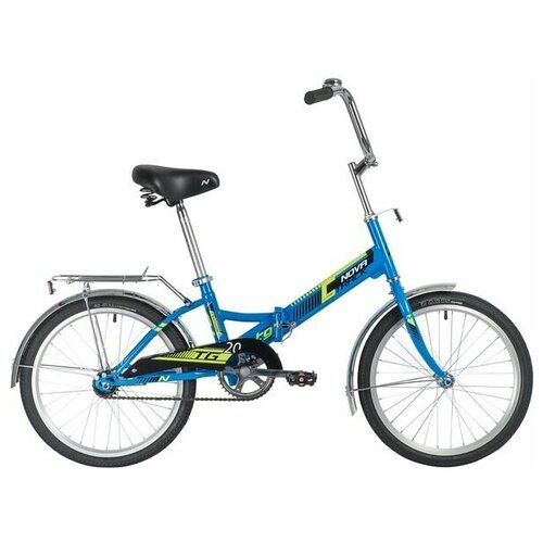 фото Детский велосипед novatrack 20" складной, tg-20 classic 1.0, синий, тормоз нож , двойной обод, багажник