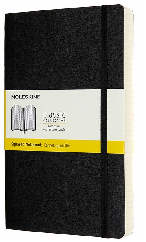 Блокнот Moleskine CLASSIC SOFT EXPENDED QP617EXP Large 130х210мм 400стр. клетка мягкая обложка черный