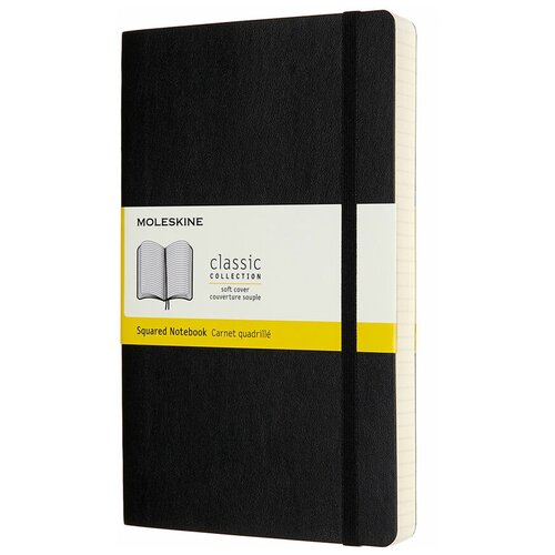 Блокнот Moleskine CLASSIC SOFT EXPENDED QP617EXP Large 130х210мм 400стр. клетка мягкая обложка черный