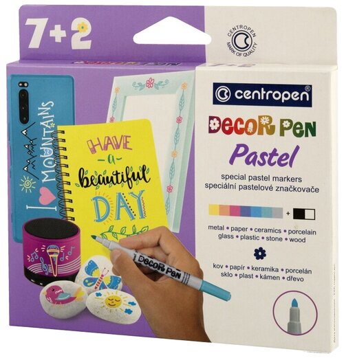 Centropen Набор маркеров для декорирования Decor Pen Pastel, 2738, разноцветный, 9 шт.