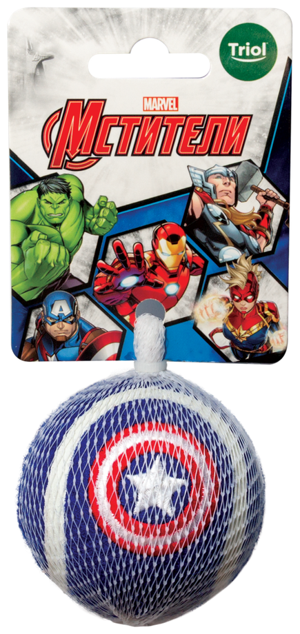 Игрушка для собак Marvel "Капитан Америка. Мяч теннисный", 7 см - фотография № 4