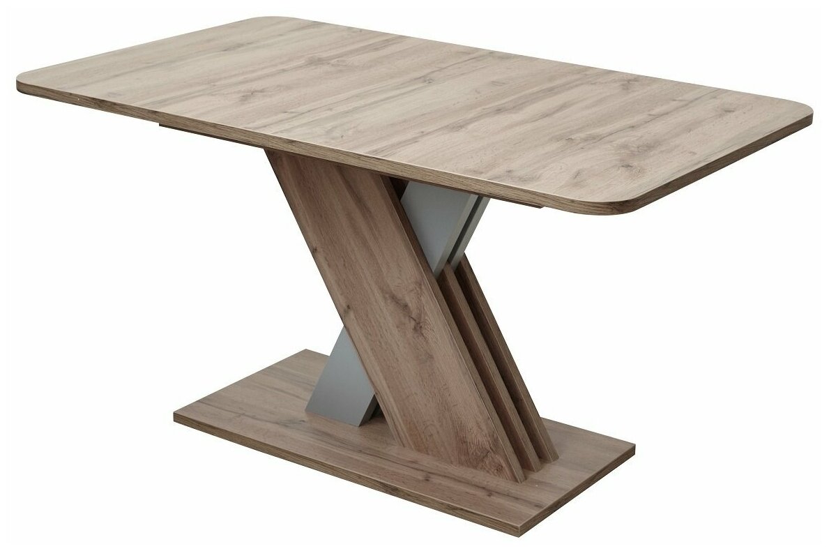 фото Кухонный-обеденный Стол Exel прямоугольный раскладной-раскладной 140 (+40) x 85 Дуб Трюфель/ Алюминий m-sity (м-сити)