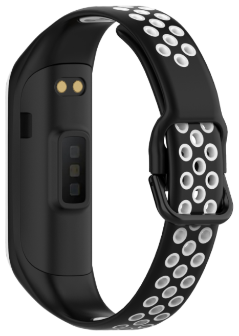 Силиконовый водостойкий сменный ремешок MyPads для умного смарт-браслета Samsung Galaxy Fit2 (SM-R220) со спортивным дизайном с дырками под вентиля.