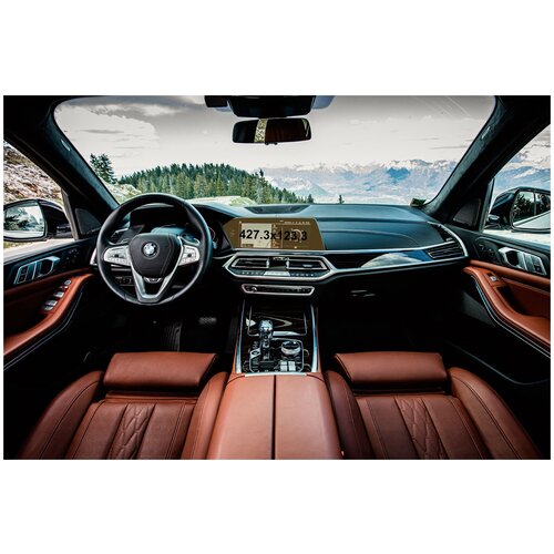 Автомобильная статическая пленка для экрана мультимедиа 12.3' на BMW X5 (глянцевая)