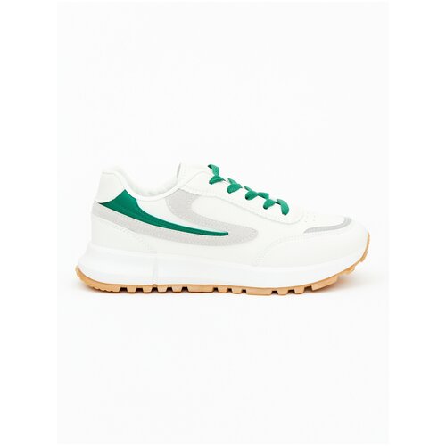 фото Женские кроссовки бело-зеленые со светло-серым / corra 39
