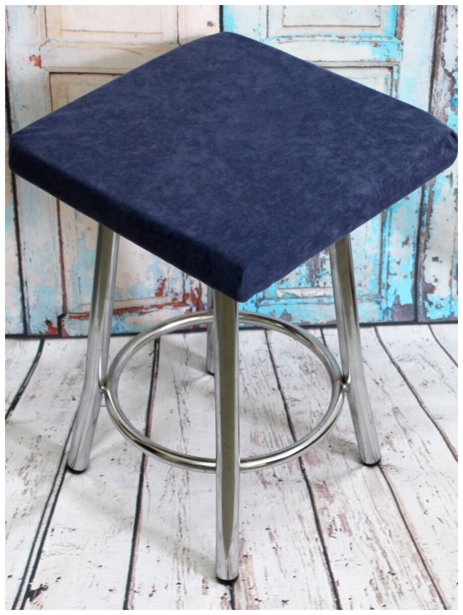 Подушка декоративная MATEX VELOURS CUADRO серо-голубой для сиденья на квадратный табурет, стул (шнур, фиксатор), с поролоном, 33х33 см