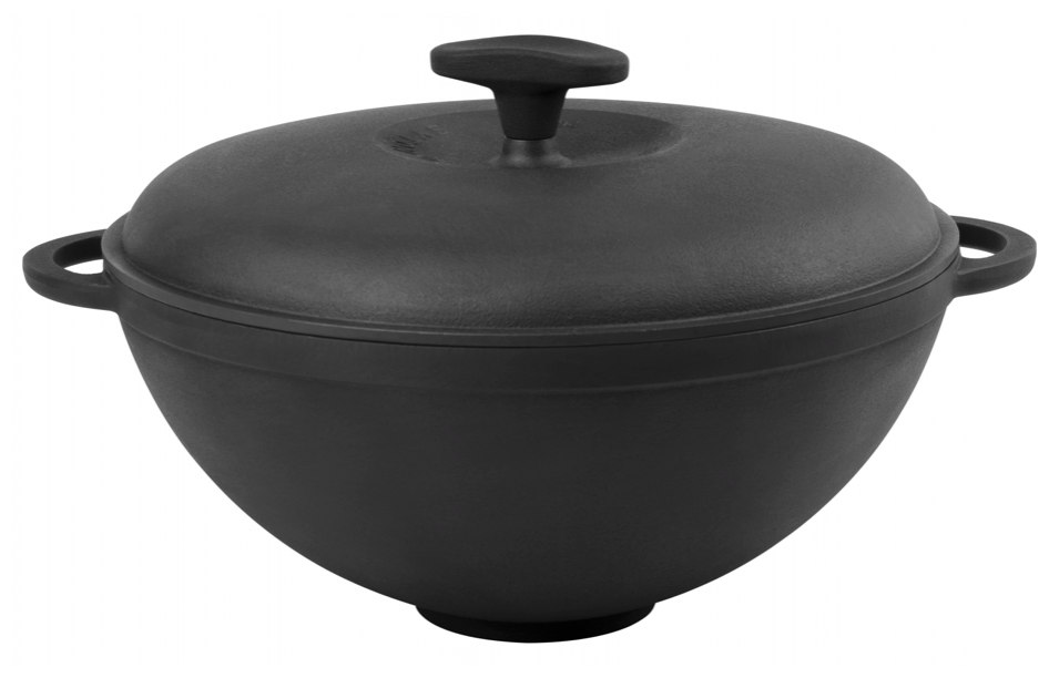 Казан "WOK" 260х120 3,5л с двумя ручками и крышкой, Ситон Ч26120к