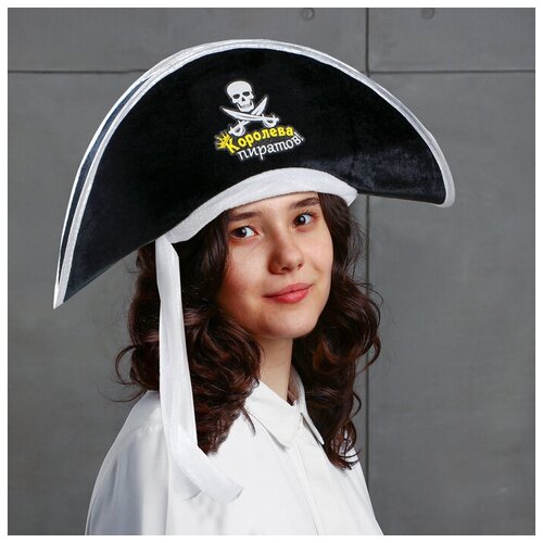 Шляпа пирата «Королева пиратов», р-р. 56-58 страна карнавалия шляпа пирата королева пиратов р р 56 58