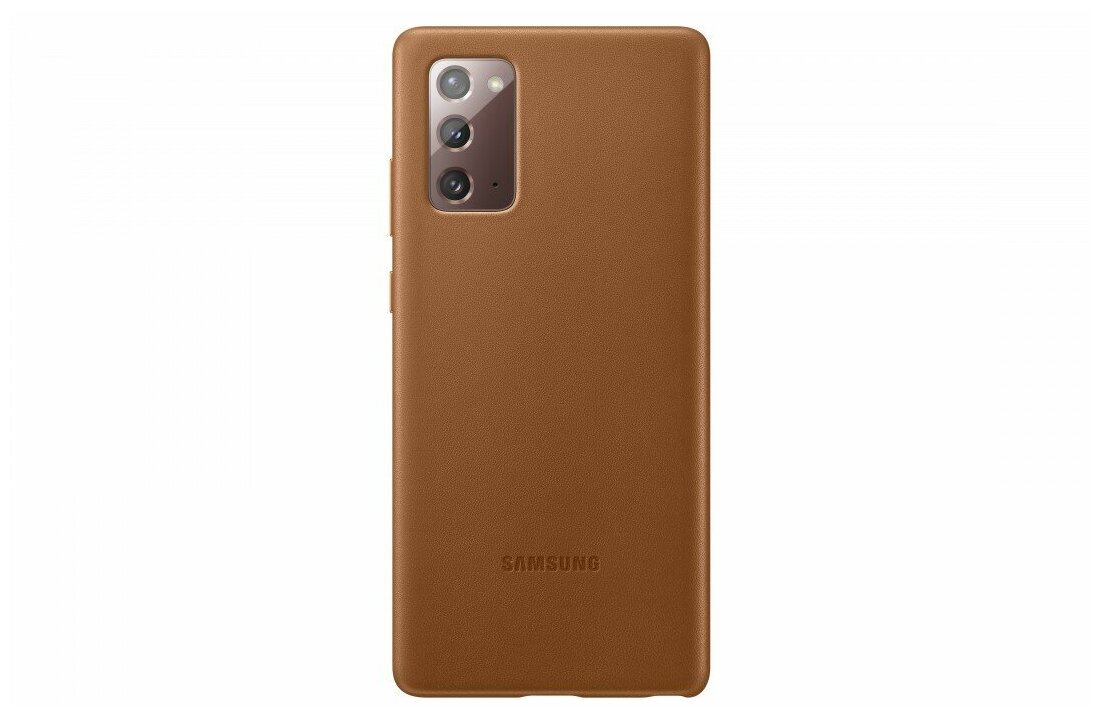 Чехол (клип-кейс) SAMSUNG Leather Cover, для Samsung Galaxy Note 20, коричневый [ef-vn980laegru] - фото №1