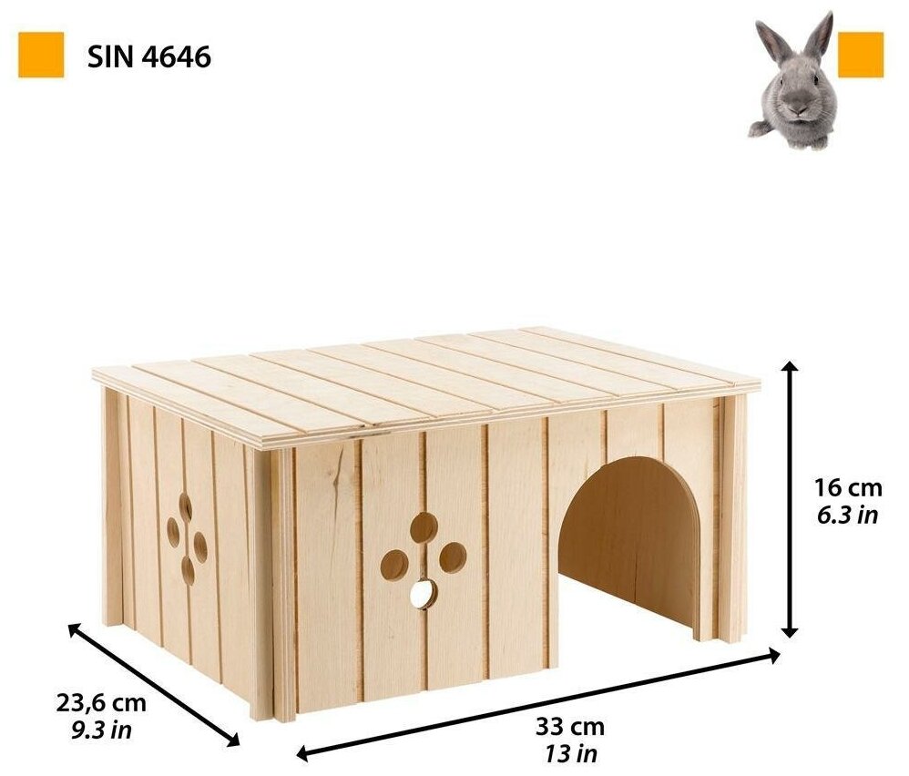 Ferplast Деревянный домик SIN 4646 для кроликов - фотография № 7