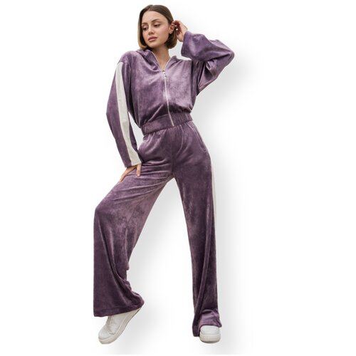 фото Спортивный велюровый костюм marsia levda girls, цвет лиловый, размер l